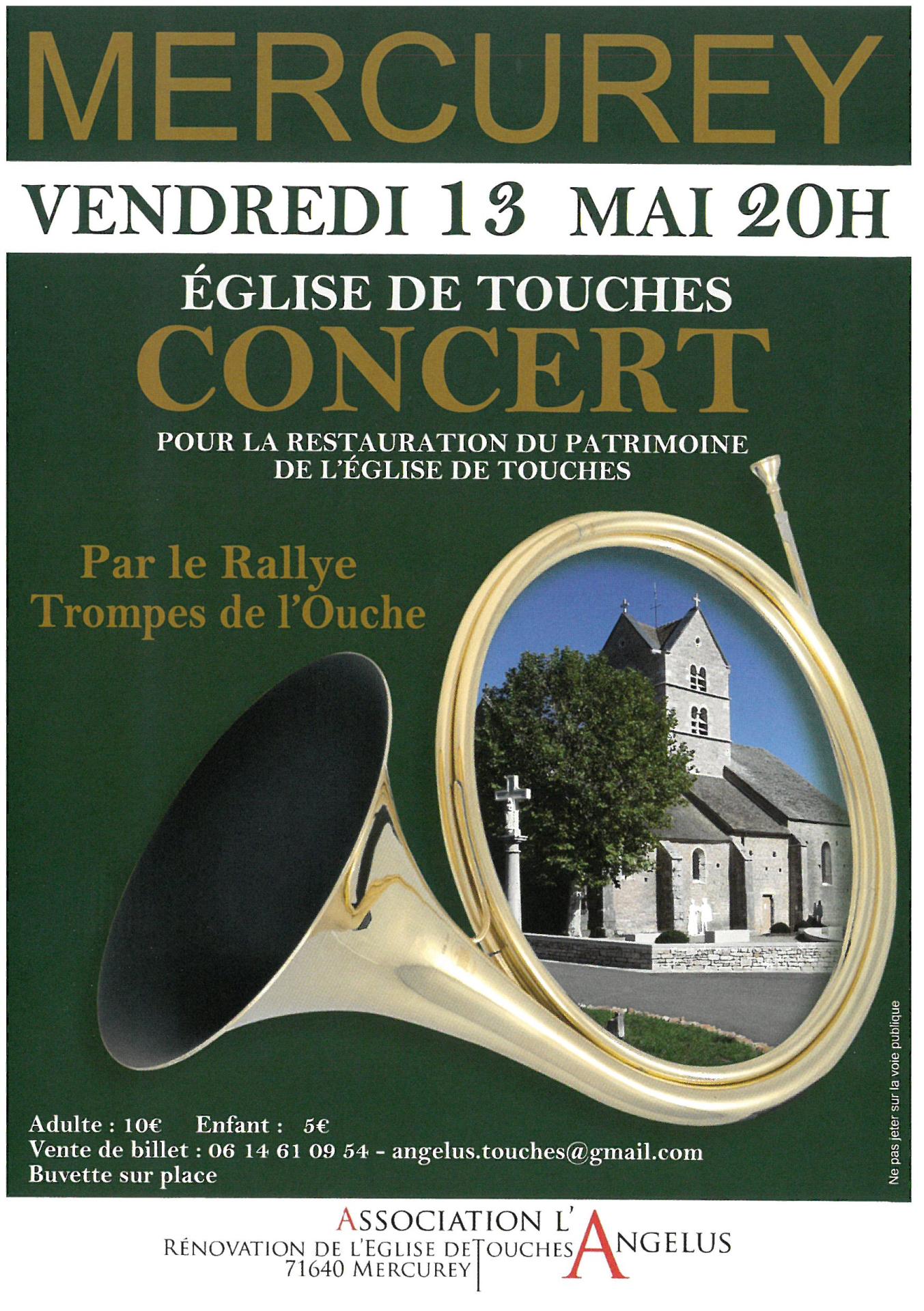 CONCERT  par le Rallye Trompes de l'Ouche - Vendredi 13 Mai à 20h